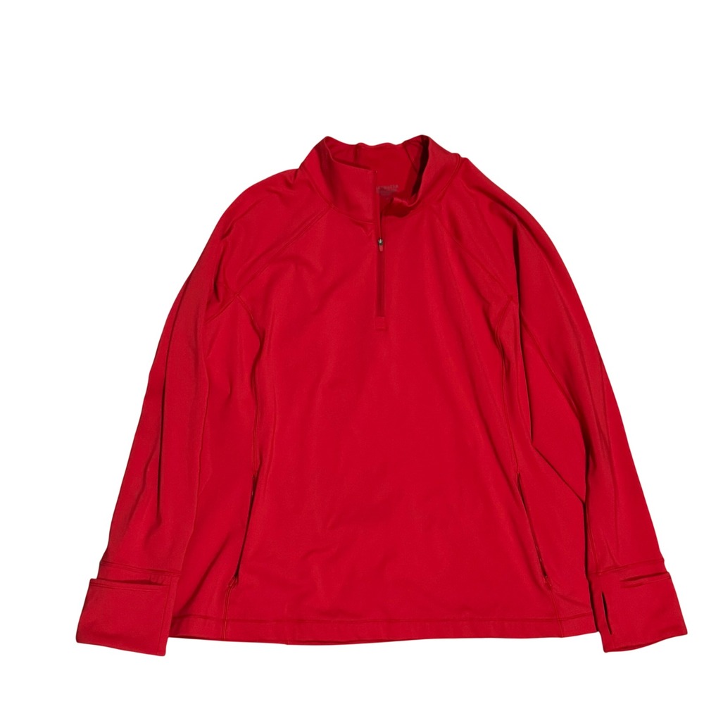 Athleta Rainier Half Zip Pullover Women 3X Red Excellent Thumbholes 631803-05